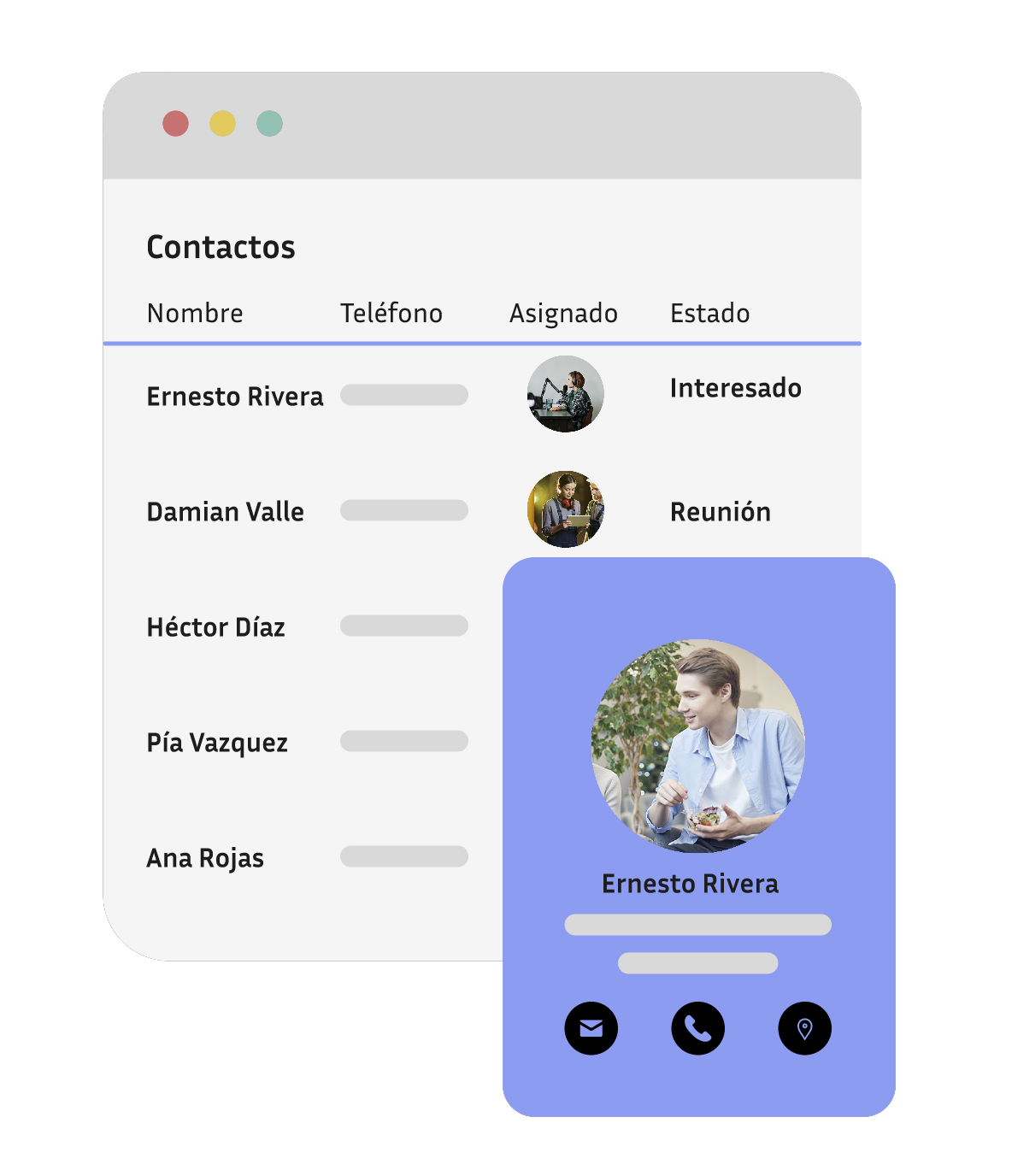 Mock Contactos